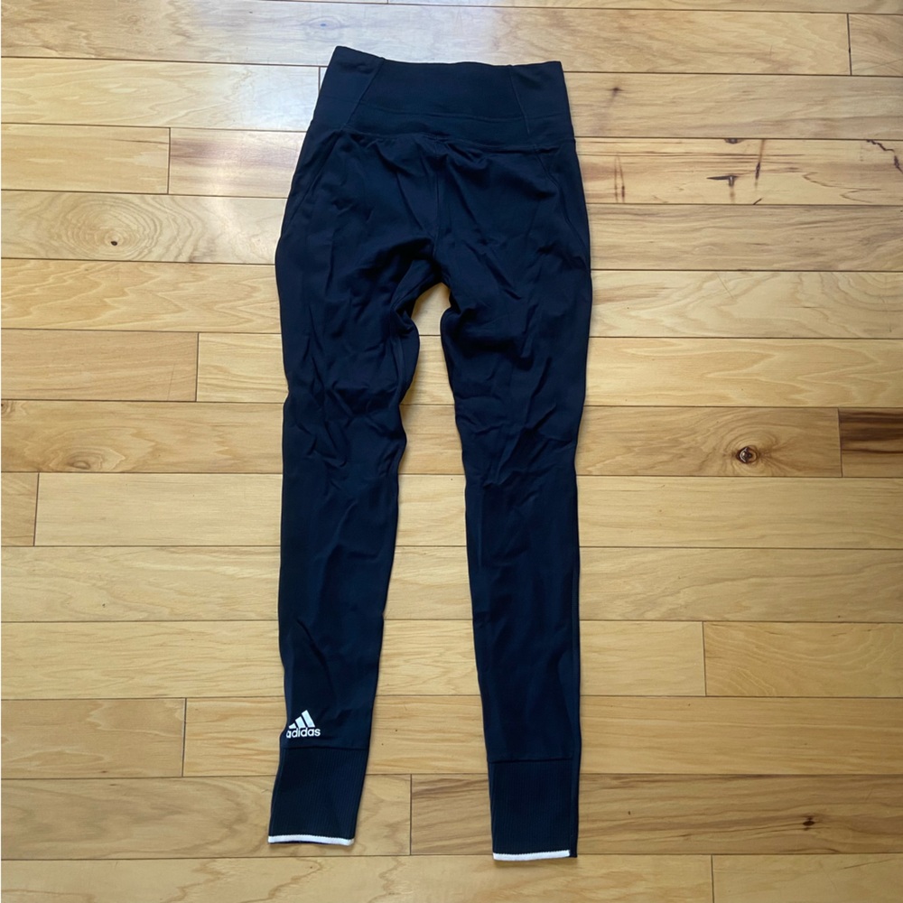Women’s Adidas Joggers Sz XXS Black High Rise‎ Cuffed Pants - Picture 2 of 9